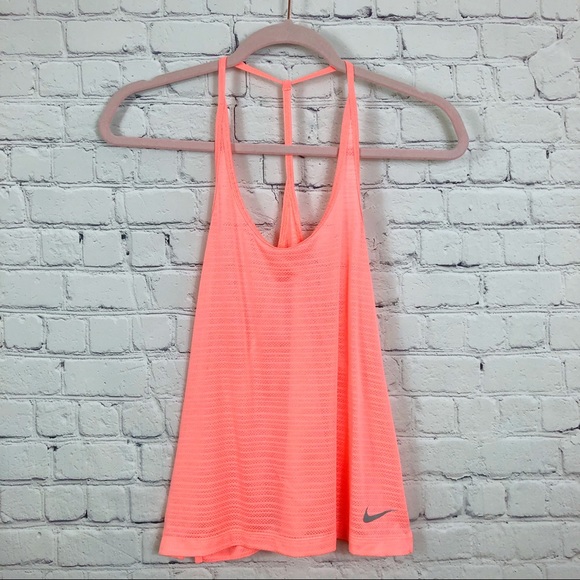 Nike Sheer Bright Coral Athletic Tank Top - Picture 2 of 6